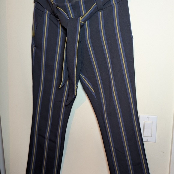 LOFT Women's Navy Dress Pants with Tie Elegant Design - Picture 2 of 10